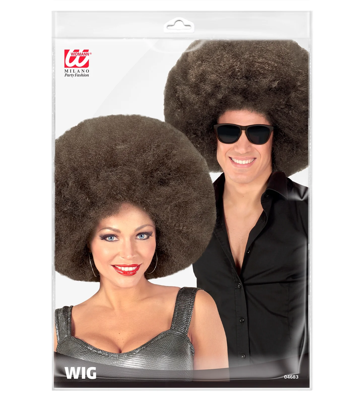 Afro pruik mega groot bruin - Image 6