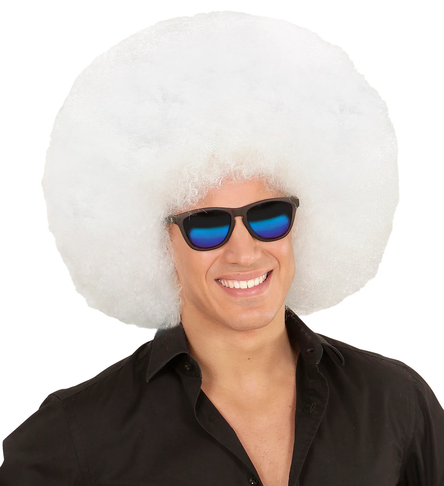 Afro pruik mega groot wit - Image 2