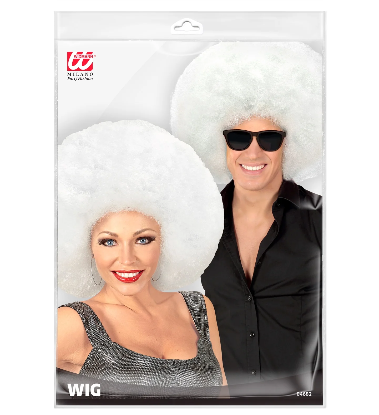 Afro pruik mega groot wit - Image 5