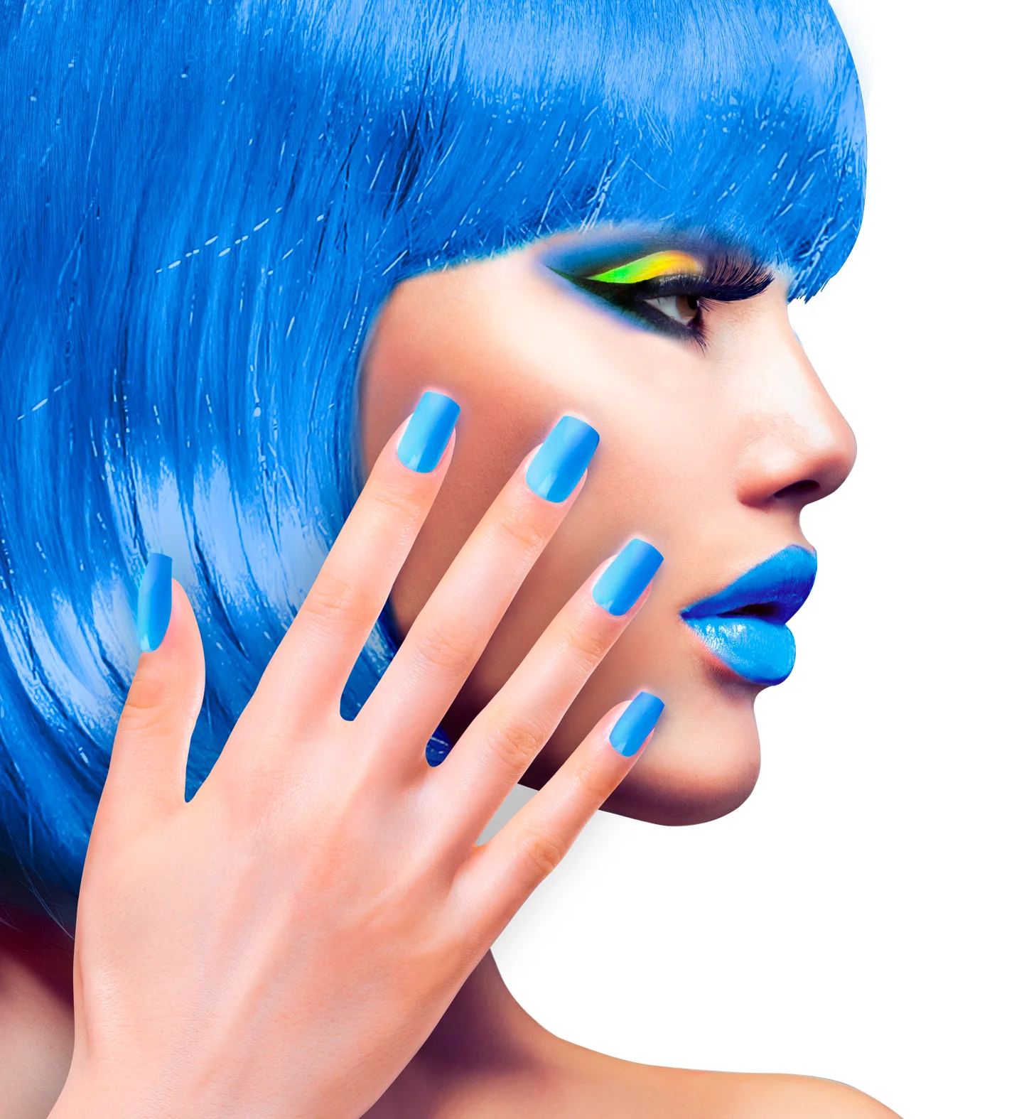 Airbrush nagels neon blauw - Image 2