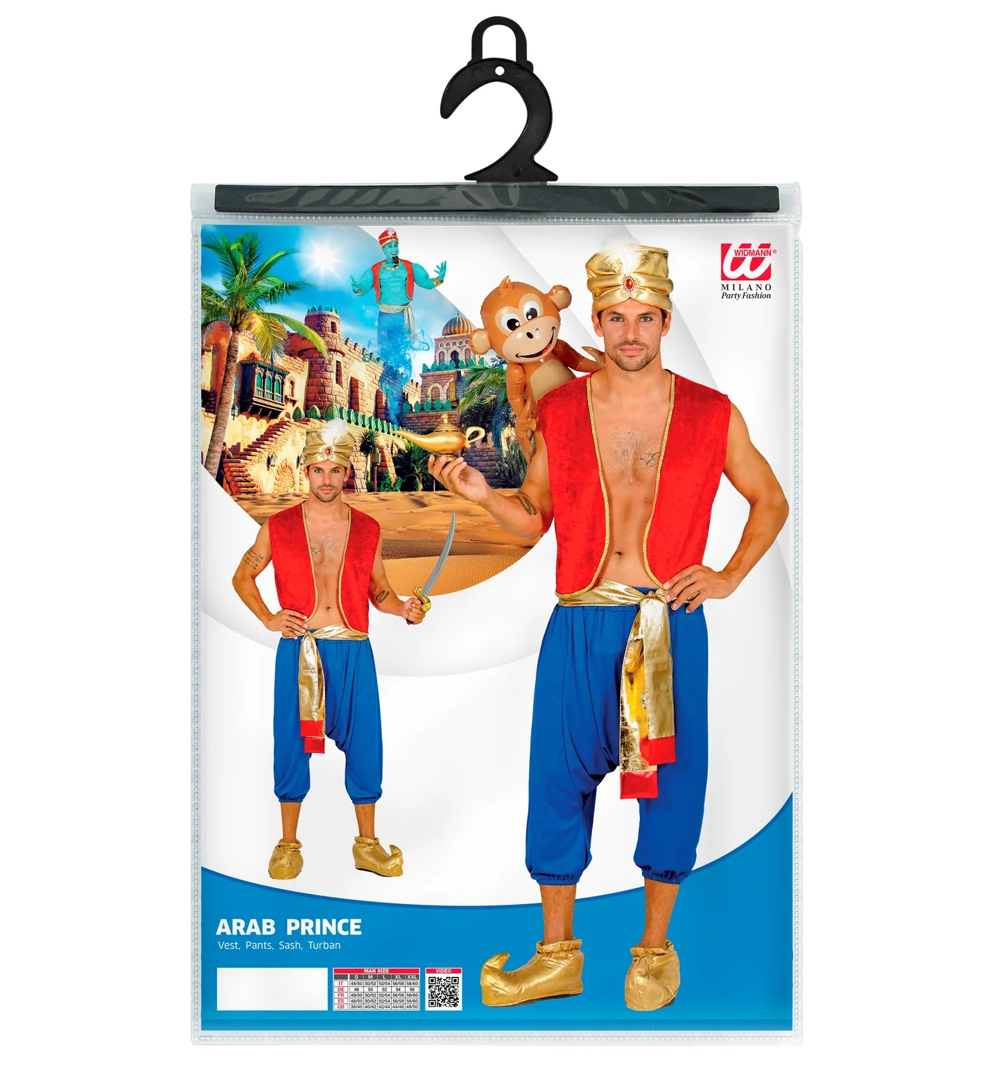 Aladdin kostuum blauw rood - Image 5