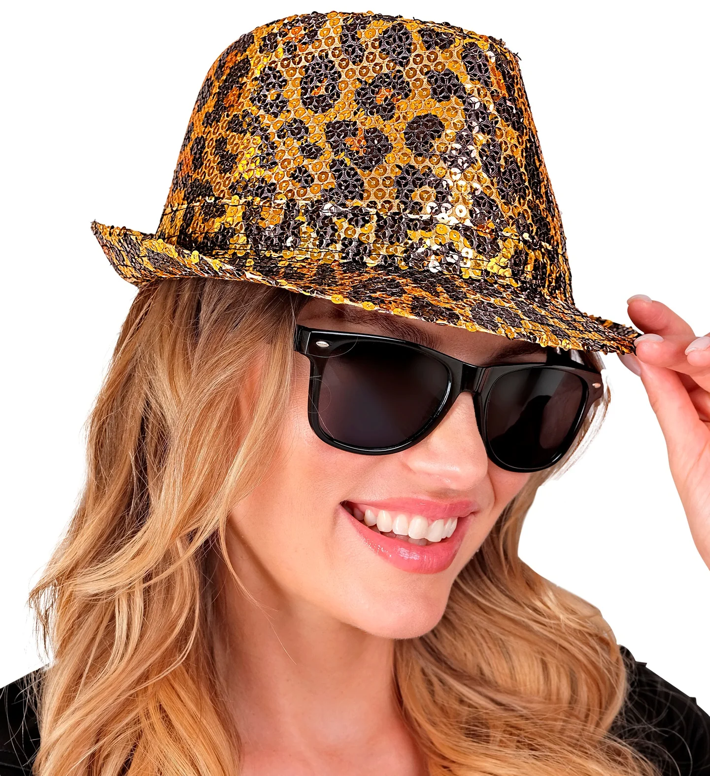 Fedora pailletten hoed luipaard print - Image 3
