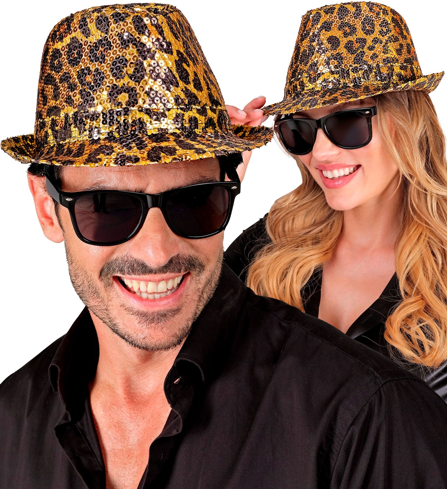 Fedora pailletten hoed luipaard print - Image 4