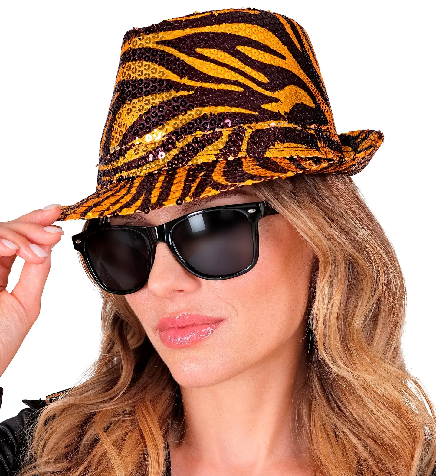 Fedora pailletten tijger print hoed - Image 3