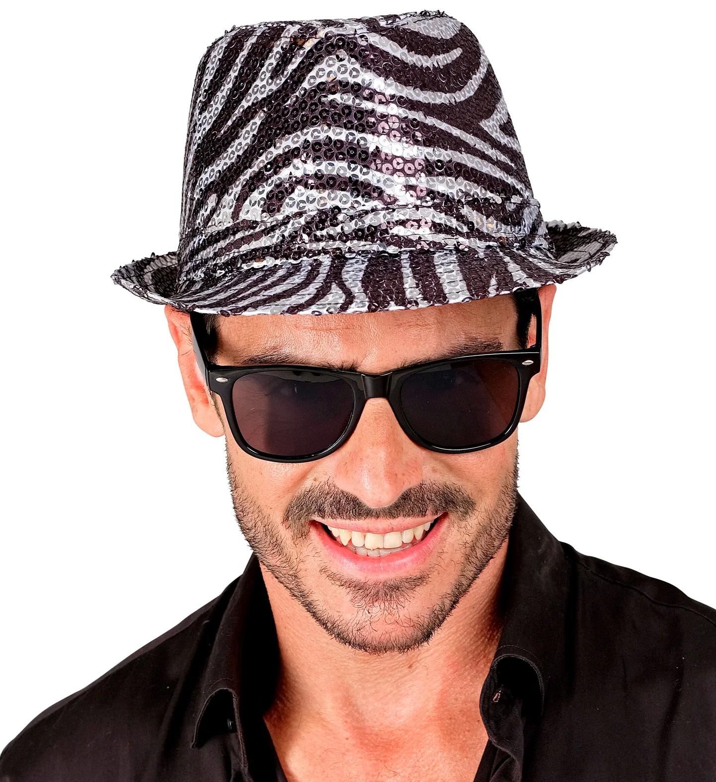 Fedora pailletten zebra print hoed - Image 2