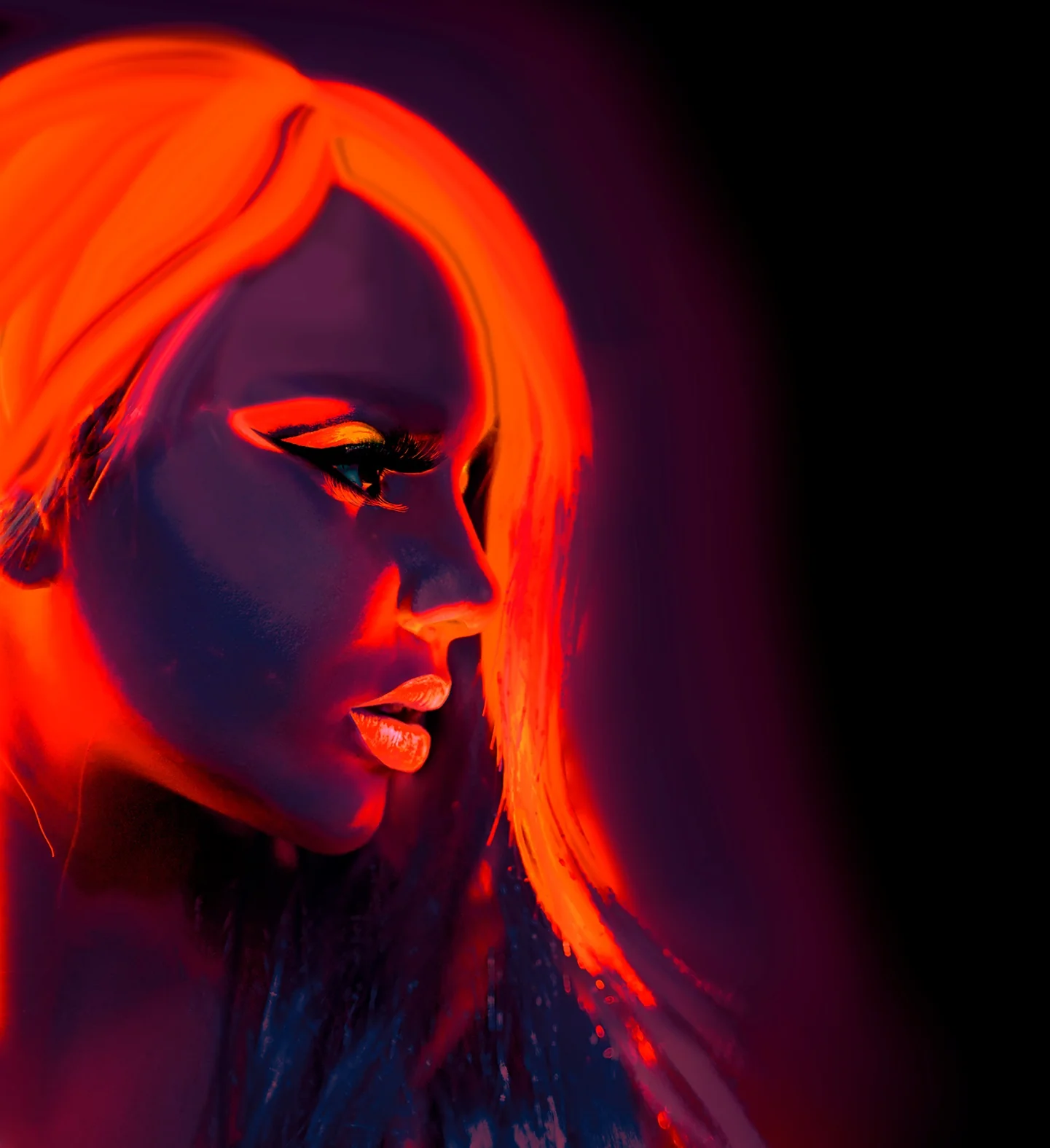 Neon schmink oranje in tube - Image 2