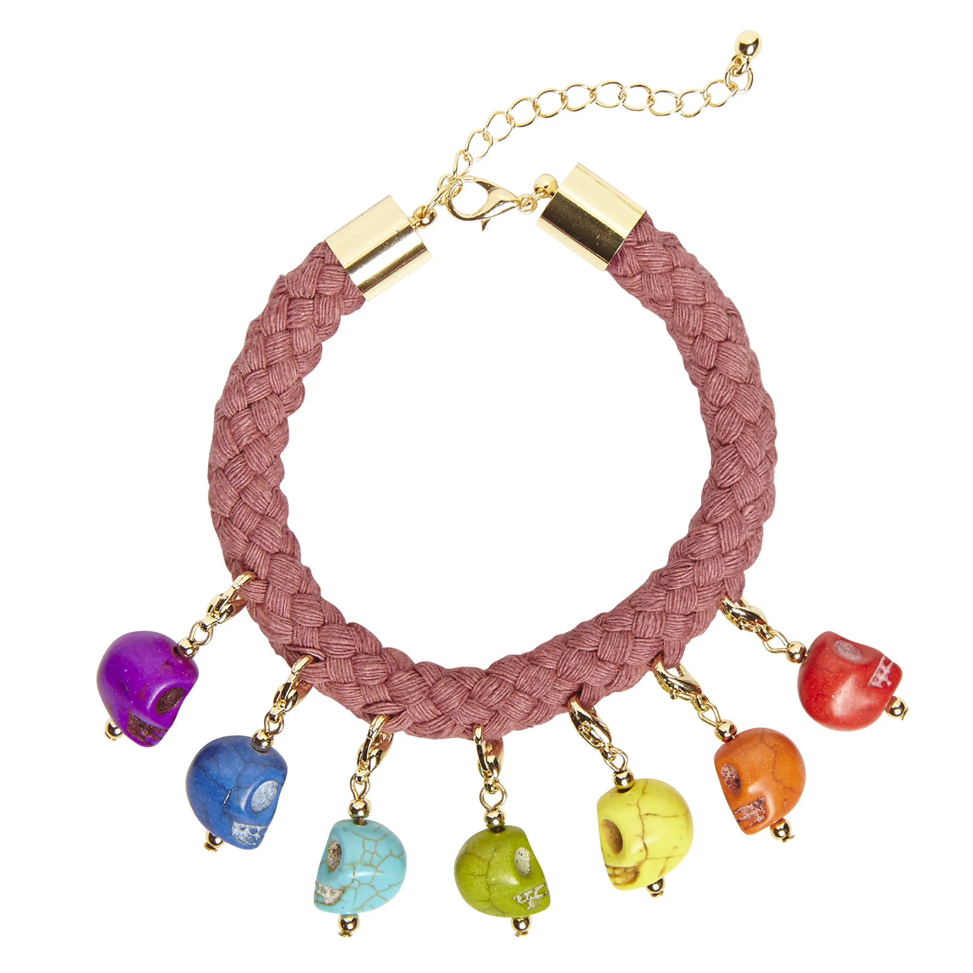 Armbandje met 7 doodskopjes