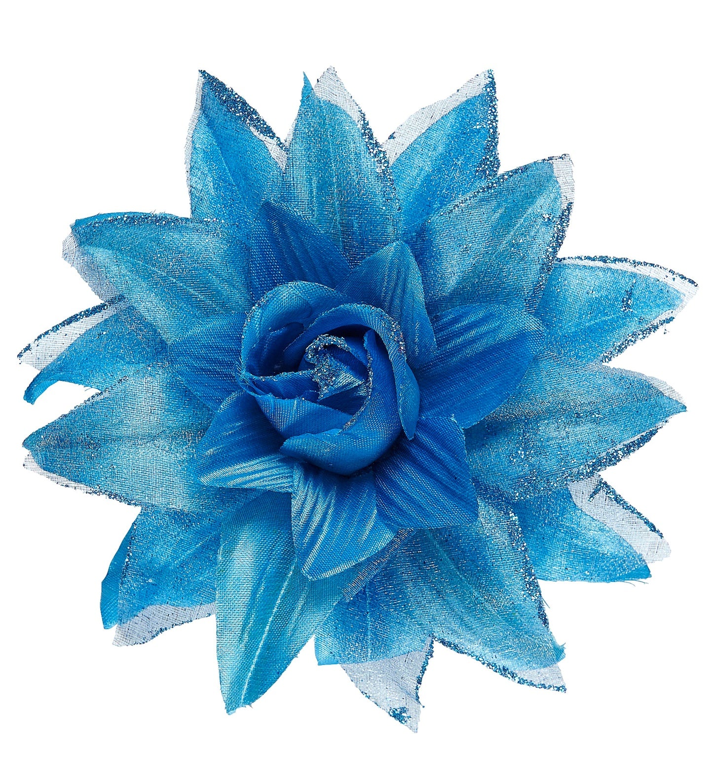 Azuren bloemen haarclip met glitters - Image 5