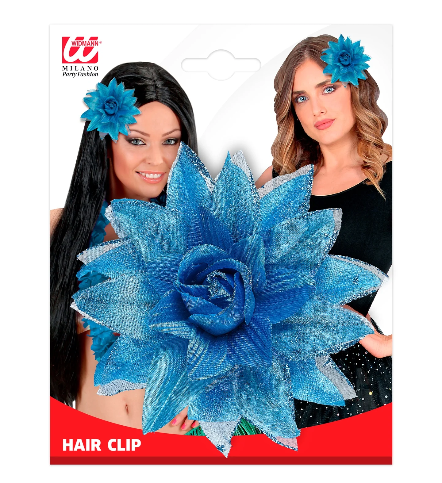 Azuren bloemen haarclip met glitters - Image 6