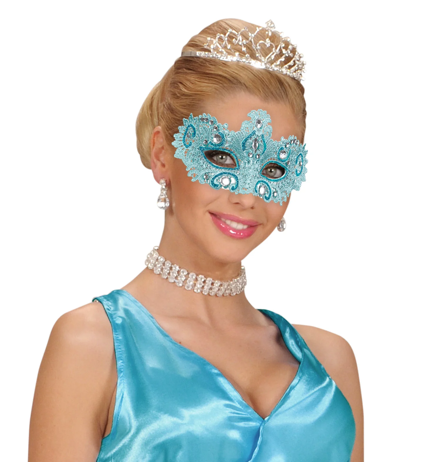 Azuur blauwe Venetiaanse oogmaskertjes - Image 3