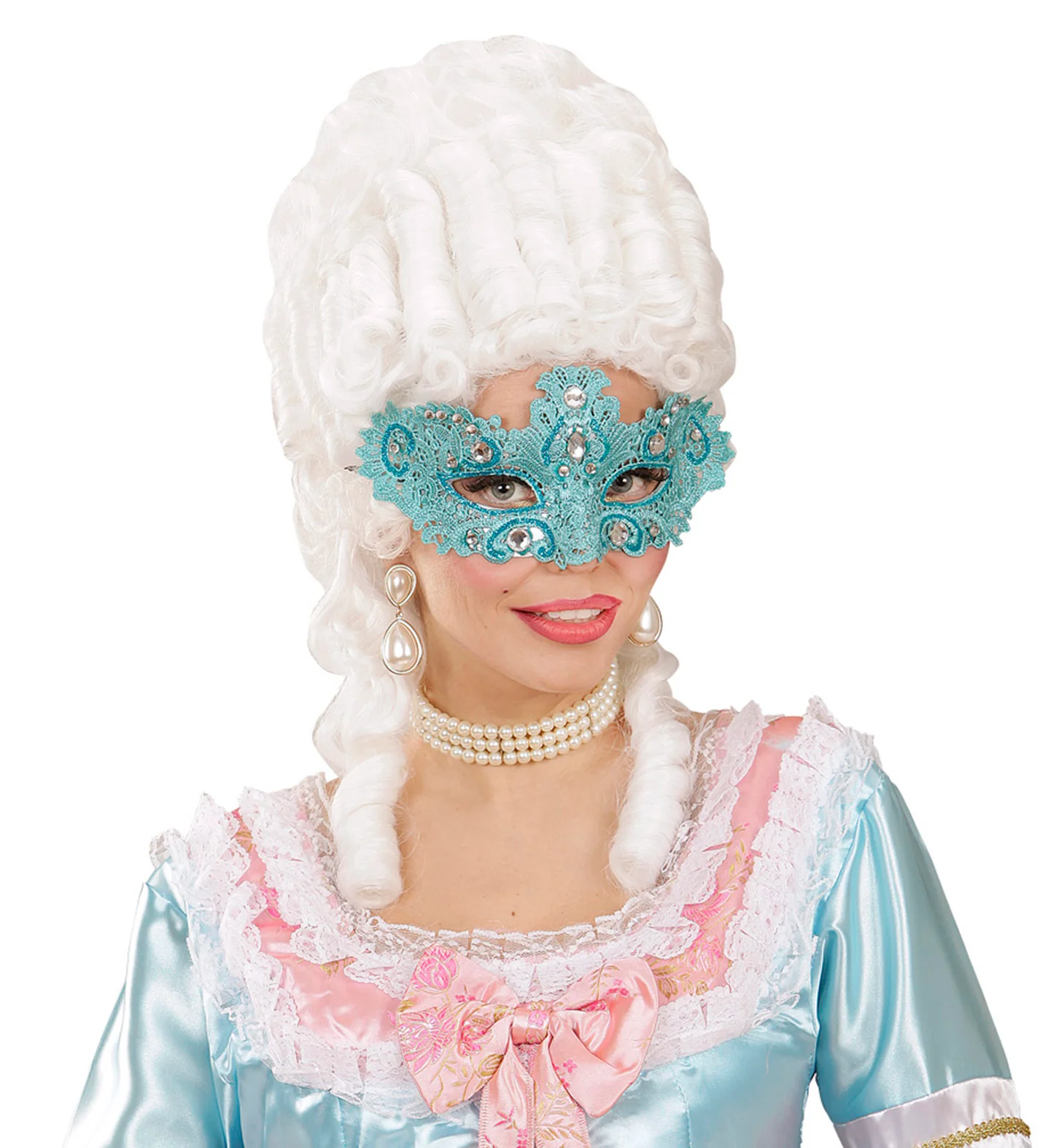 Azuur blauwe Venetiaanse oogmaskertjes - Image 4