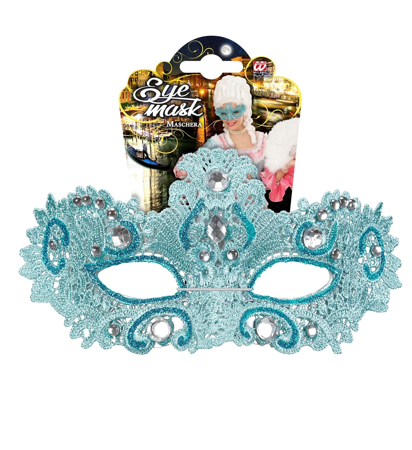 Azuur blauwe Venetiaanse oogmaskertjes - Image 6