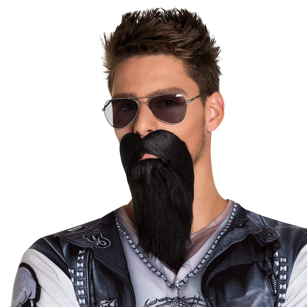 Baard Biker zwart lang