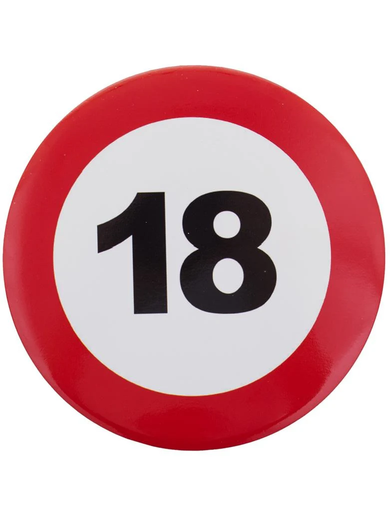 18e verjaardag button verkeersbord