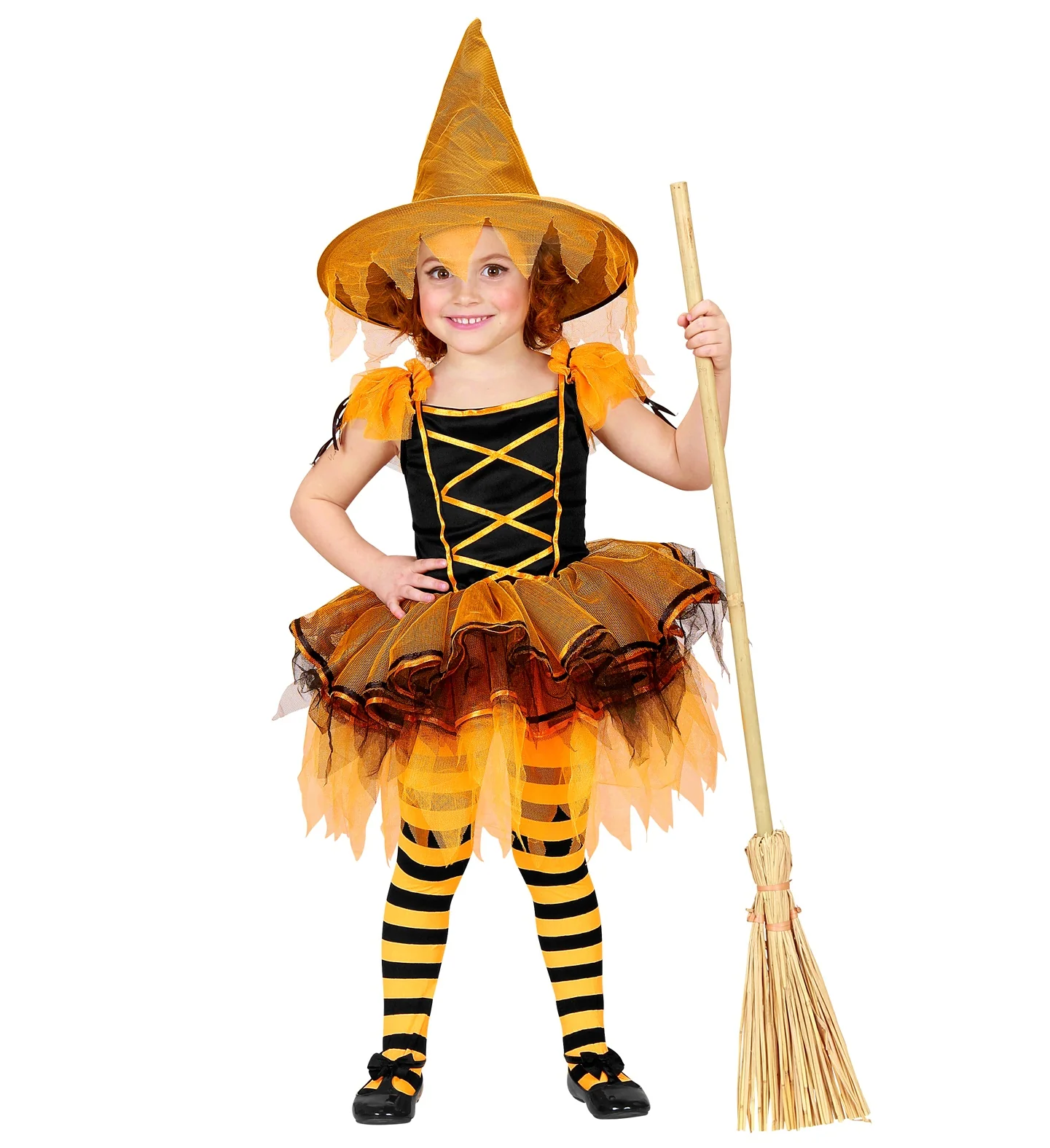 Ballerina heksen jurkje oranje