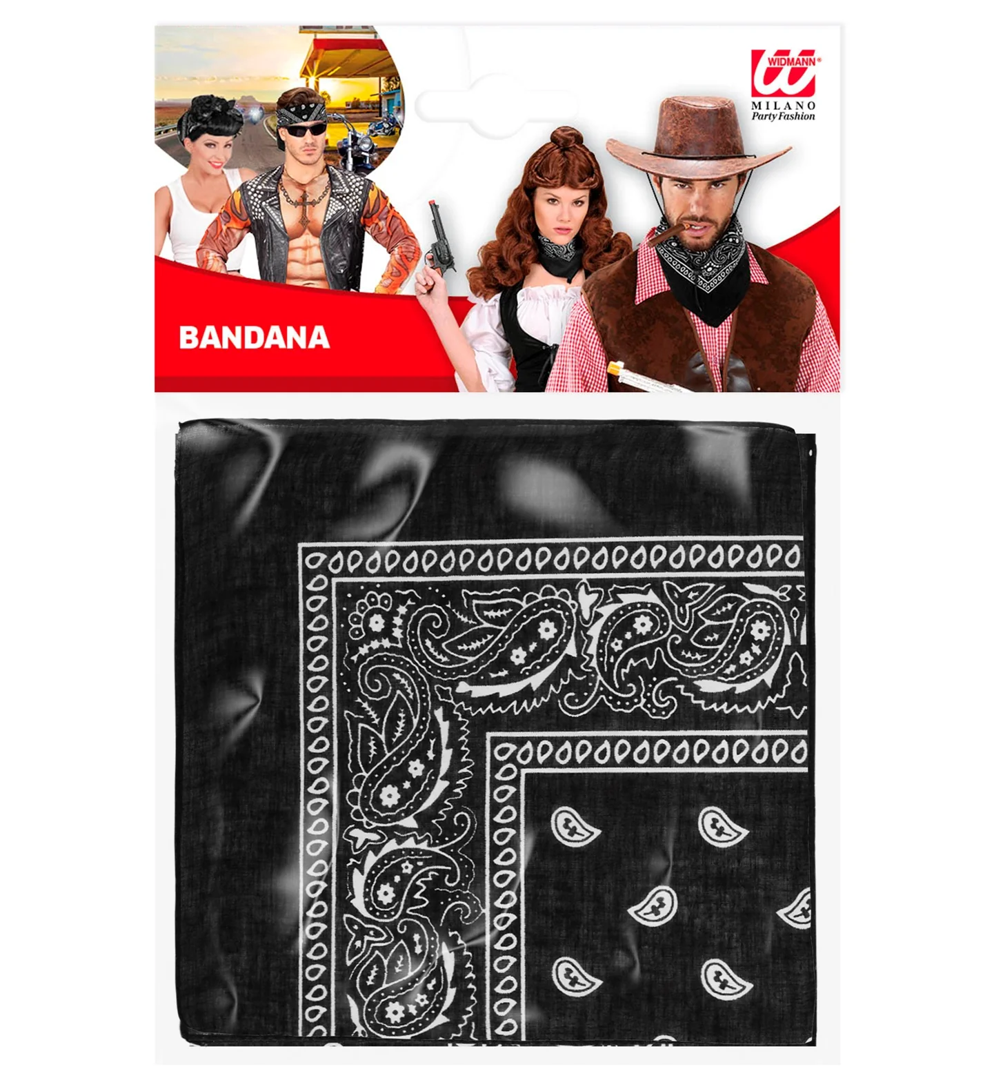 Bandana zwart 55x55 cm met paisley print - Image 5