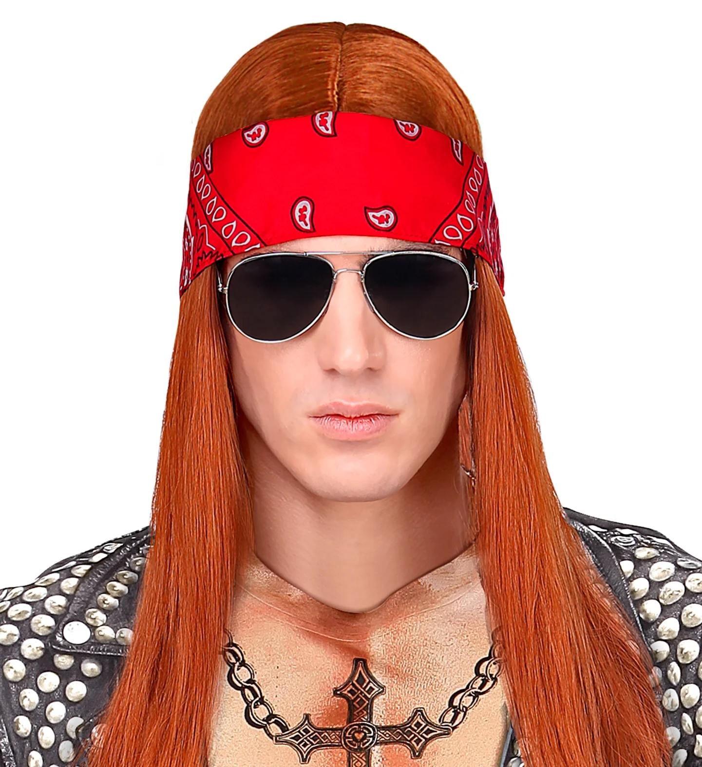 Hoofdband bandana rood met motief - Image 4