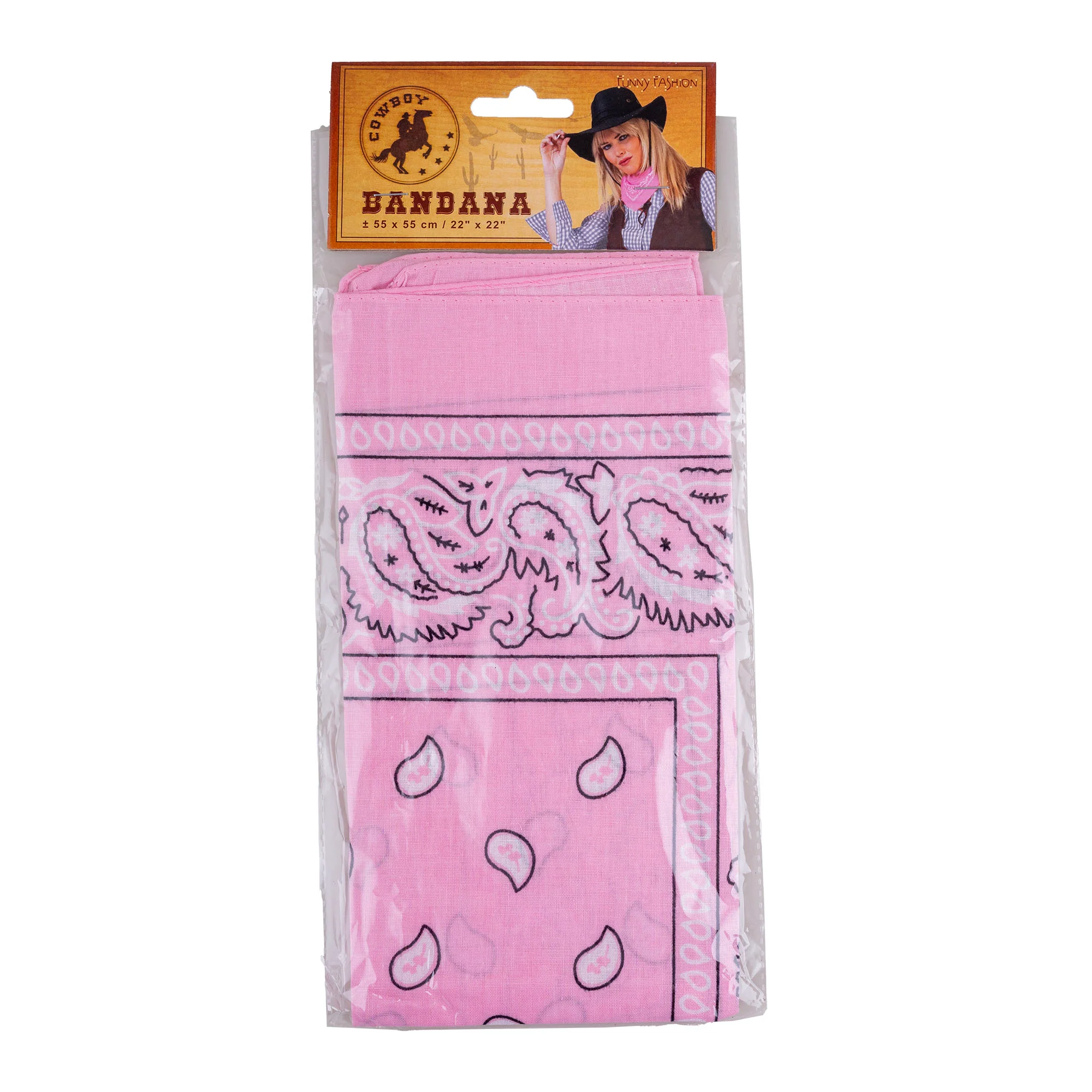 Bandana roze cowboy zakdoek 50x50cm - Image 2