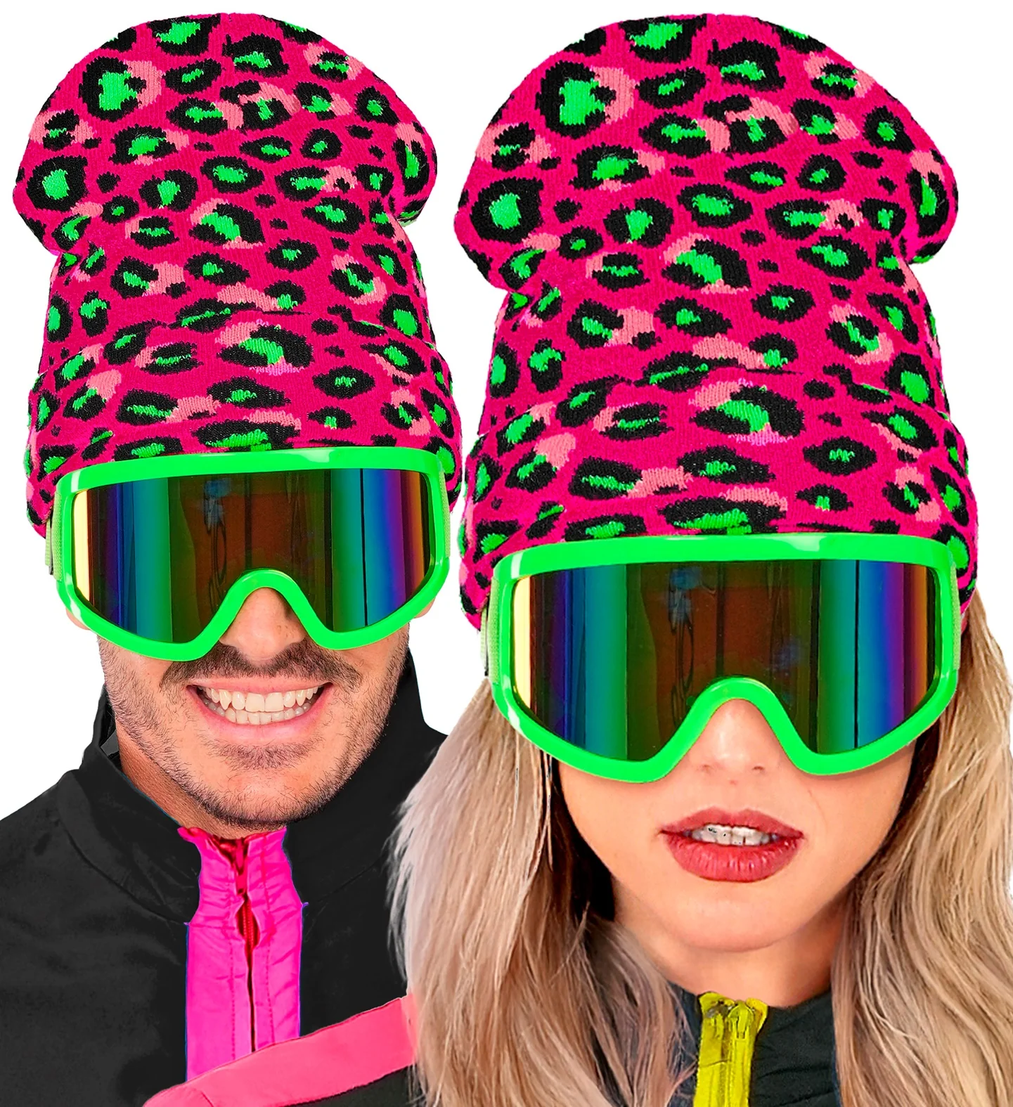 Beanie luipaard neon roze - Image 2