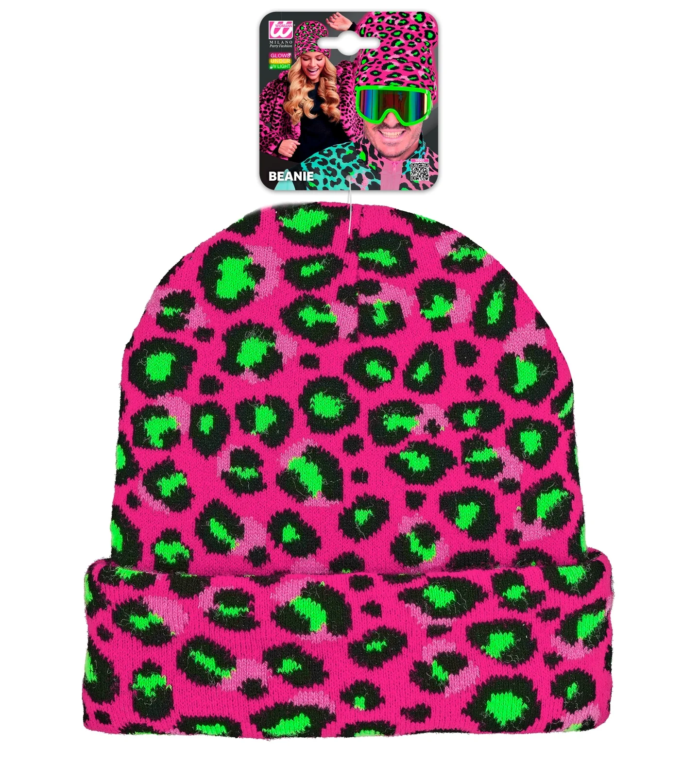 Beanie luipaard neon roze - Image 6