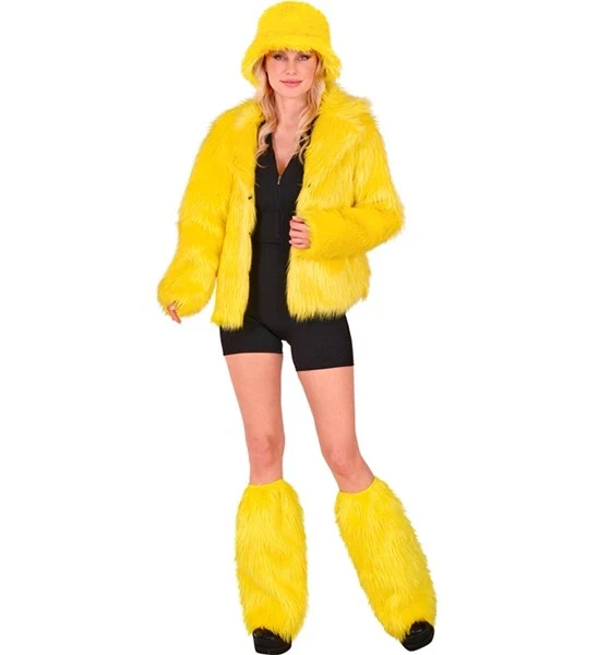 Beenwarmers pluche geel Roos - Image 2