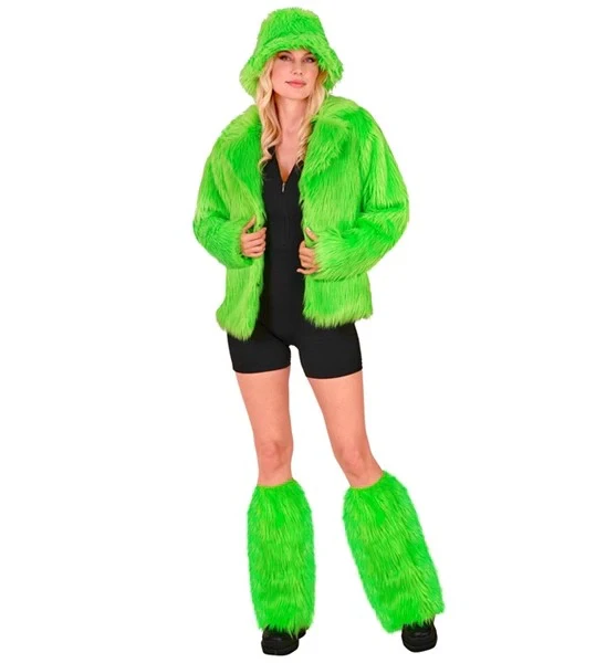 Beenwarmers pluche neon groen - Image 2