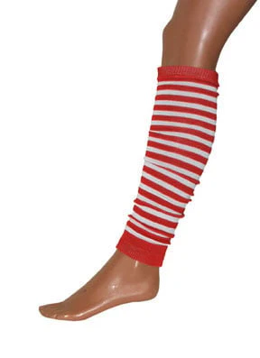Beenwarmers rood wit gestreept 50cm - Image 2