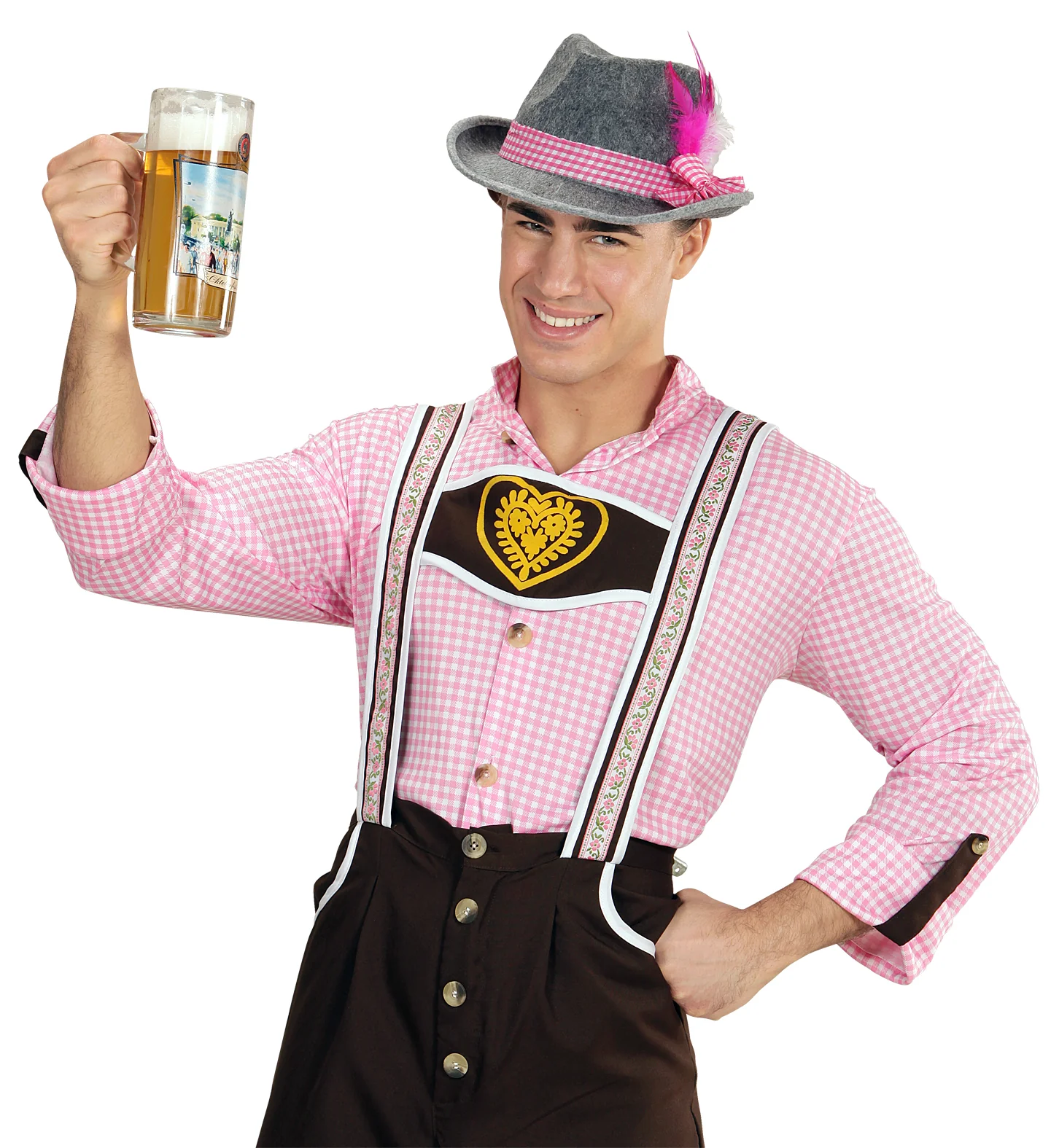 Beierse Fedora met roze veren - Image 3