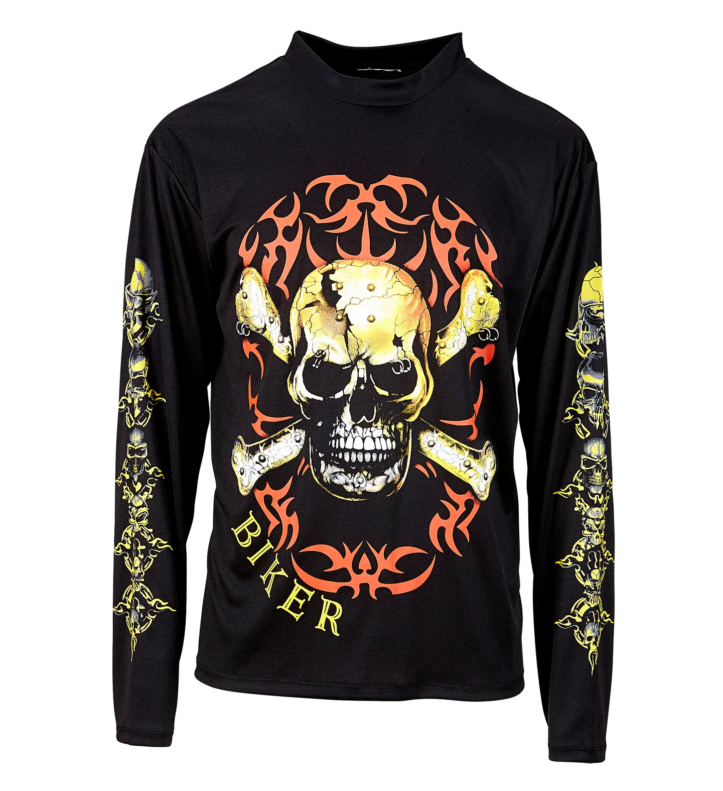 Biker shirt met schedel en botten