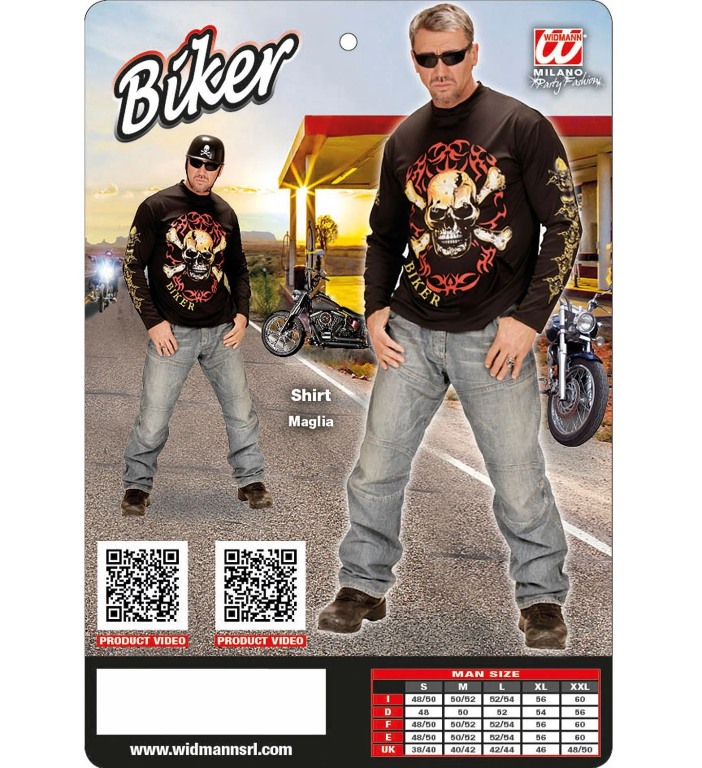 Biker shirt met schedel en botten - Image 5