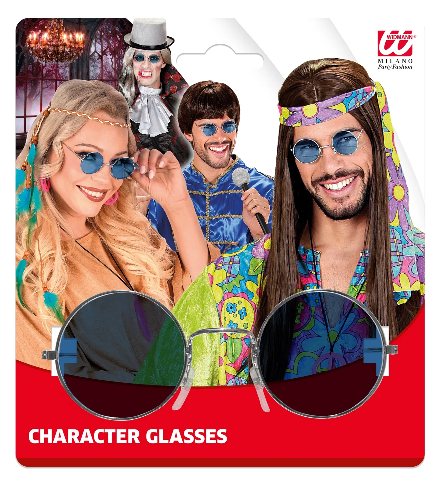 Blauwe bril 70-er jaren Flower Power - Image 5