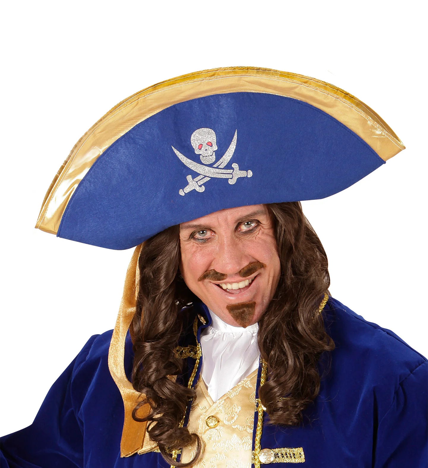 Blauwe piraten tricorn hoed - Image 2