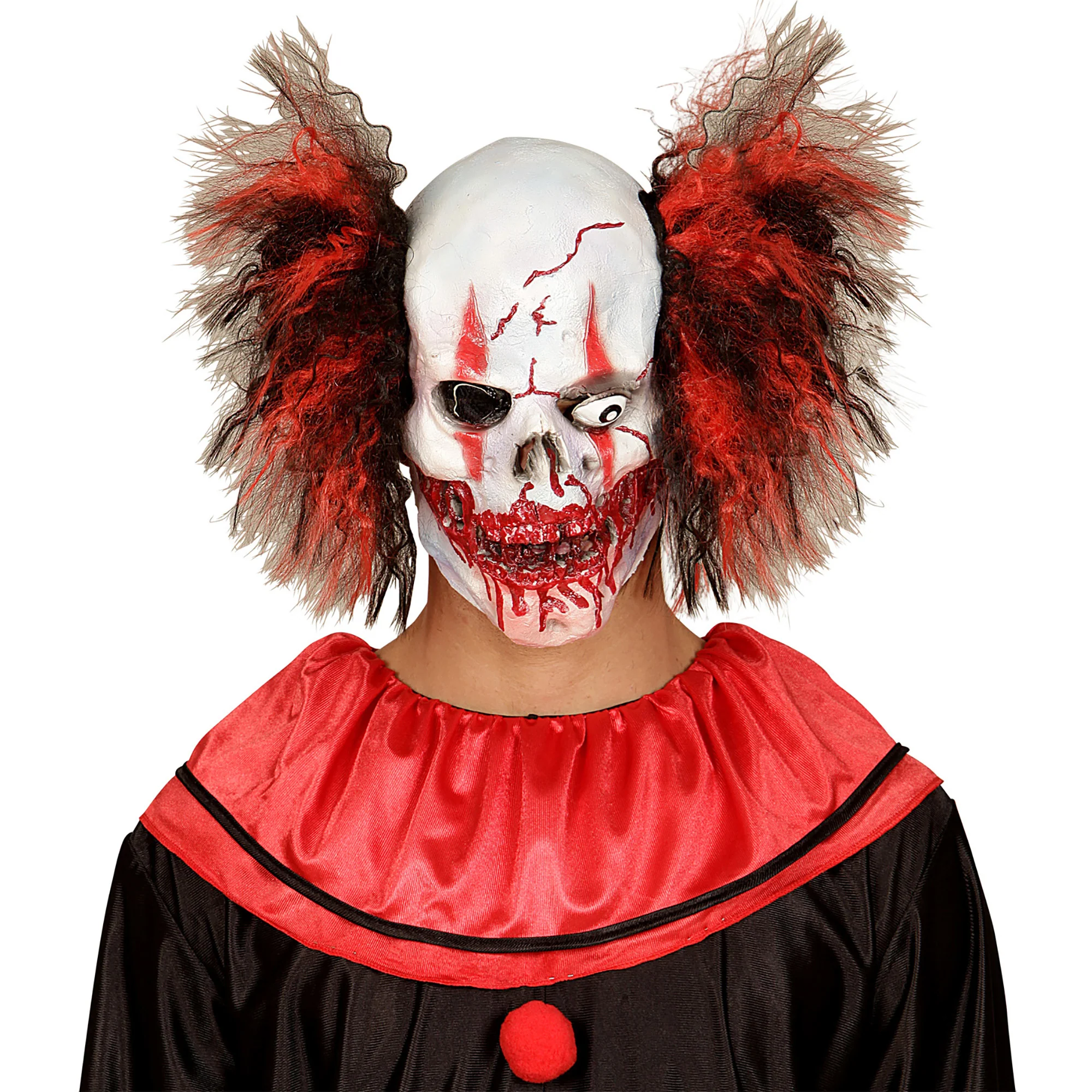Horror clown masker rood zwart - Image 2