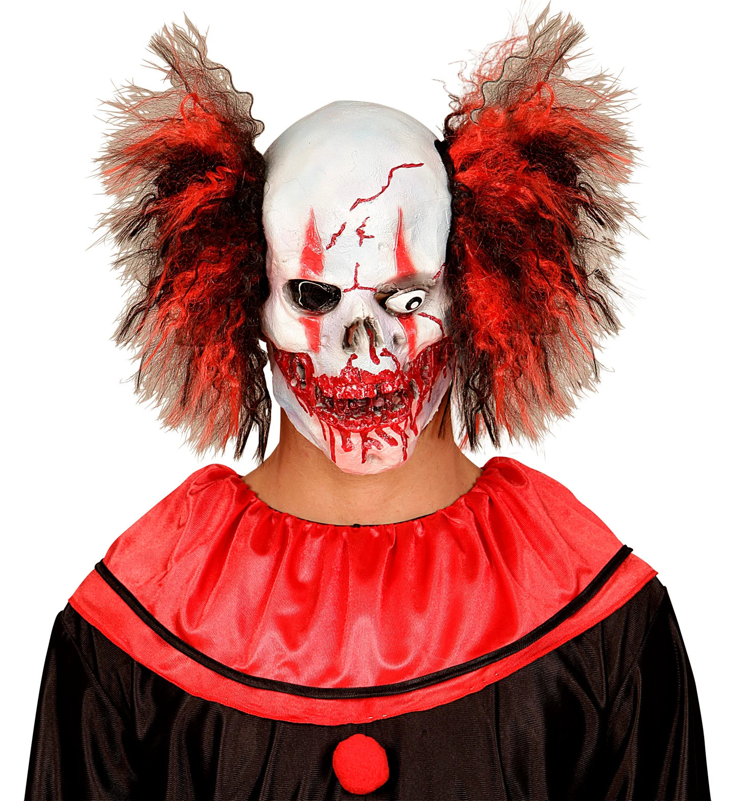 Horror clown masker rood zwart - Image 4
