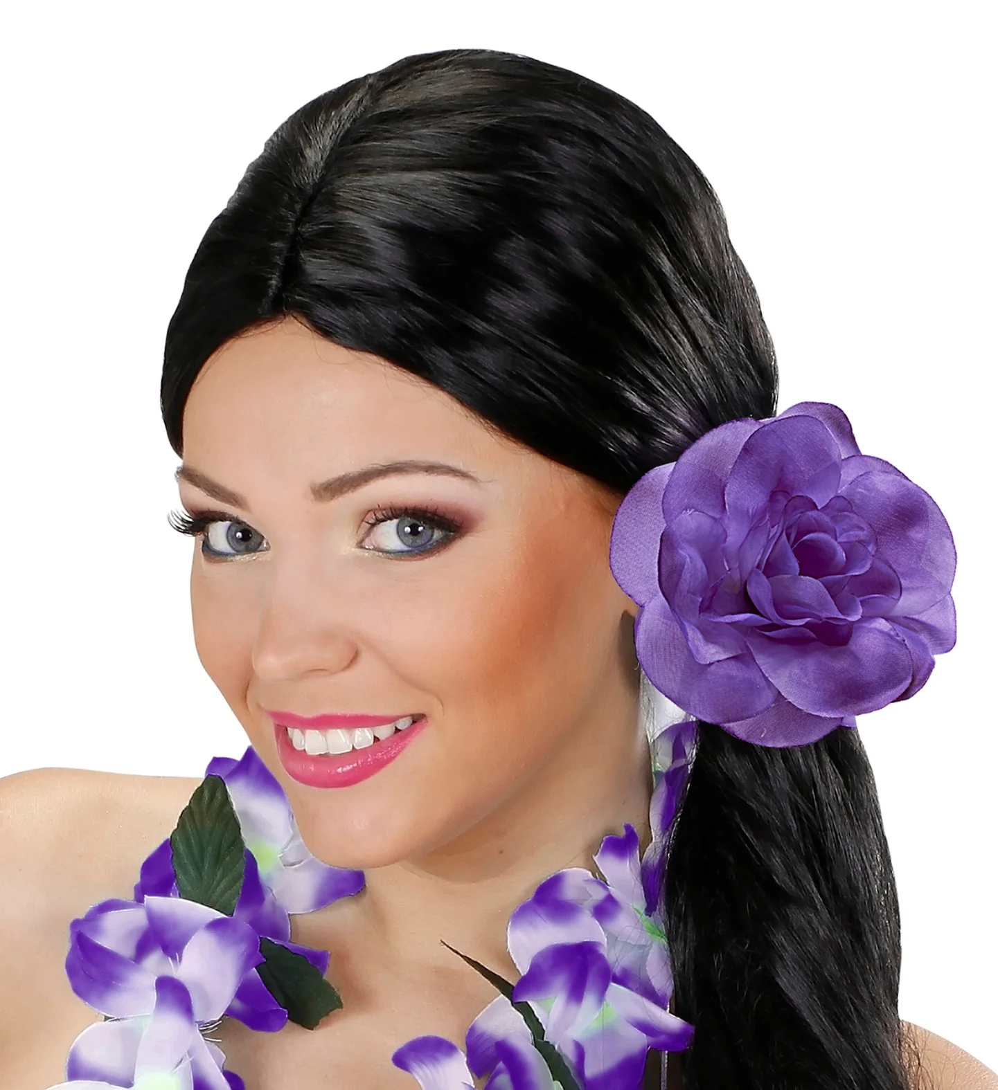 Haarbloem paars met elastiek - Image 2