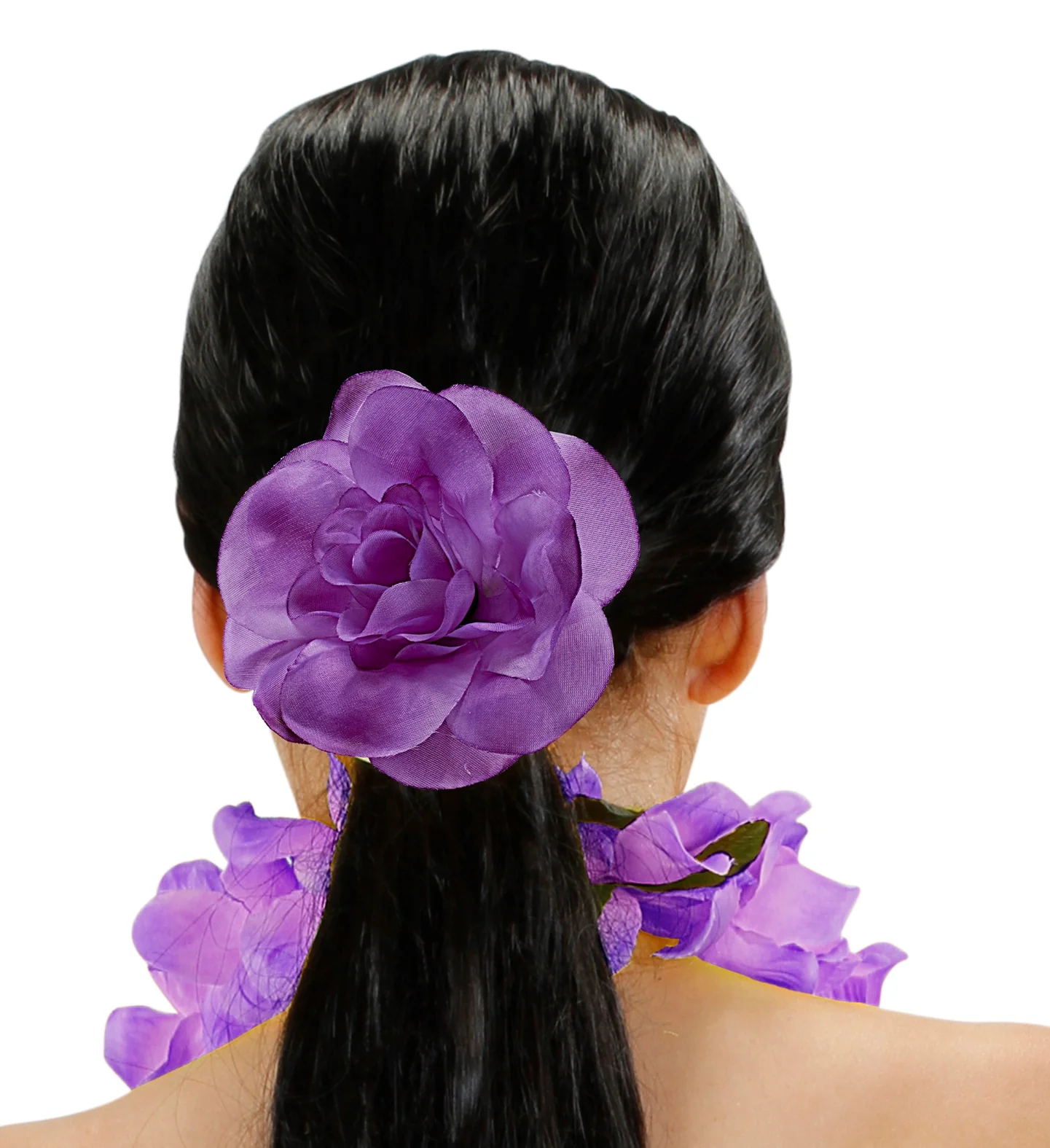 Haarbloem paars met elastiek - Image 3