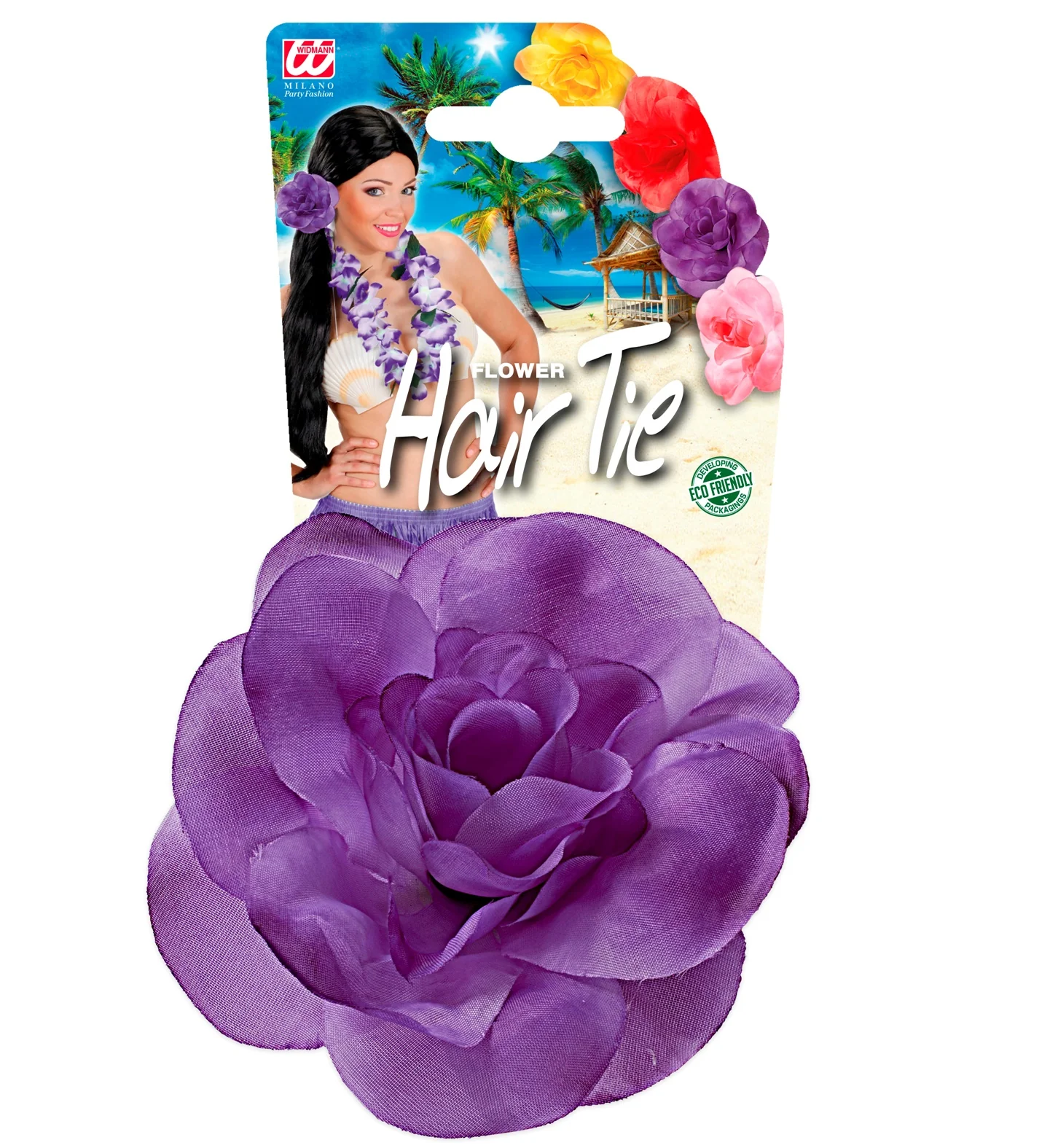Haarbloem paars met elastiek - Image 4