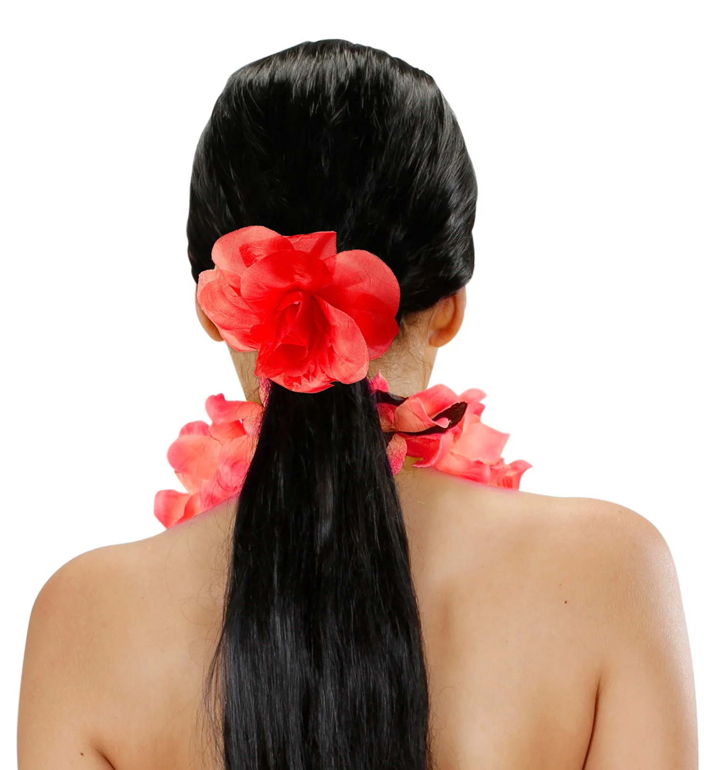Haarbloem rood met elastiek - Image 4