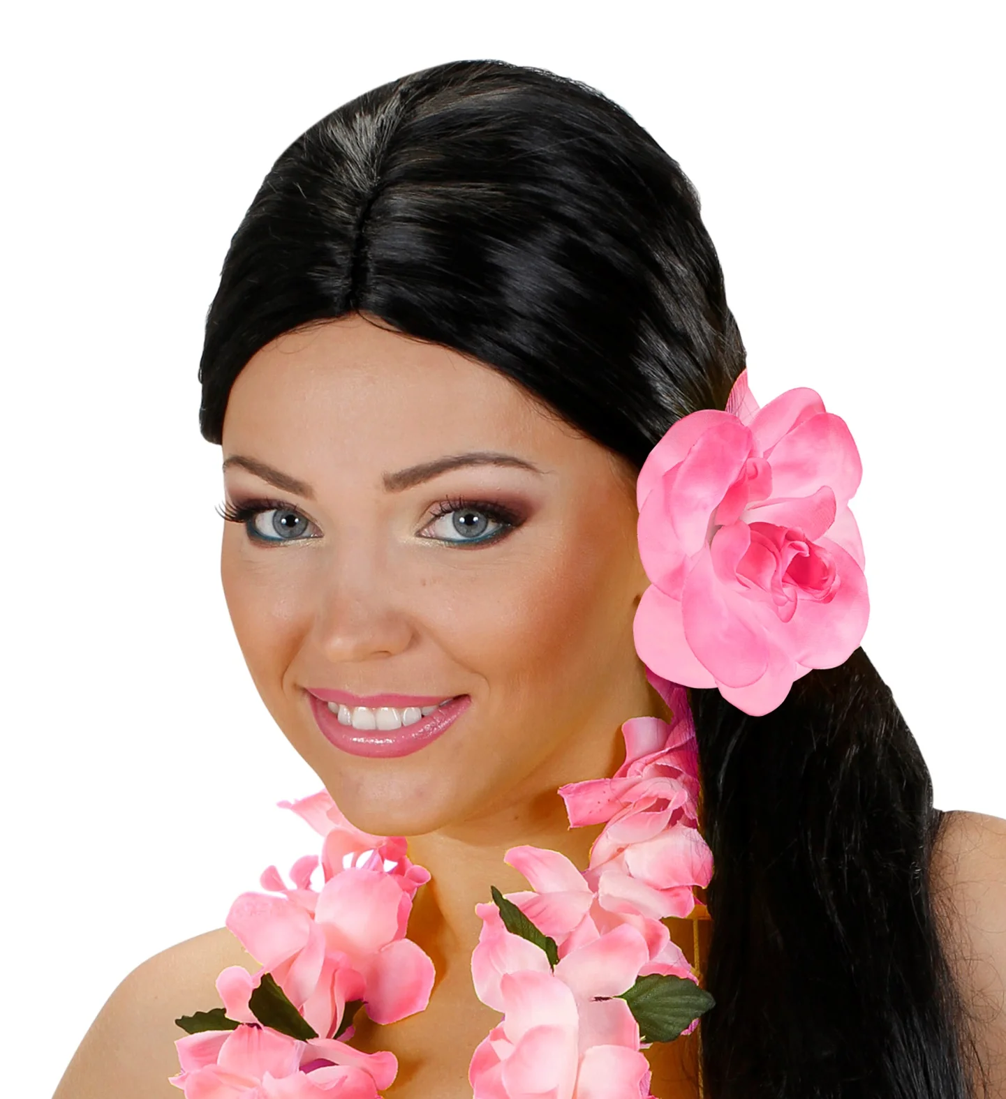 Haarbloem roze met elastiek - Image 3