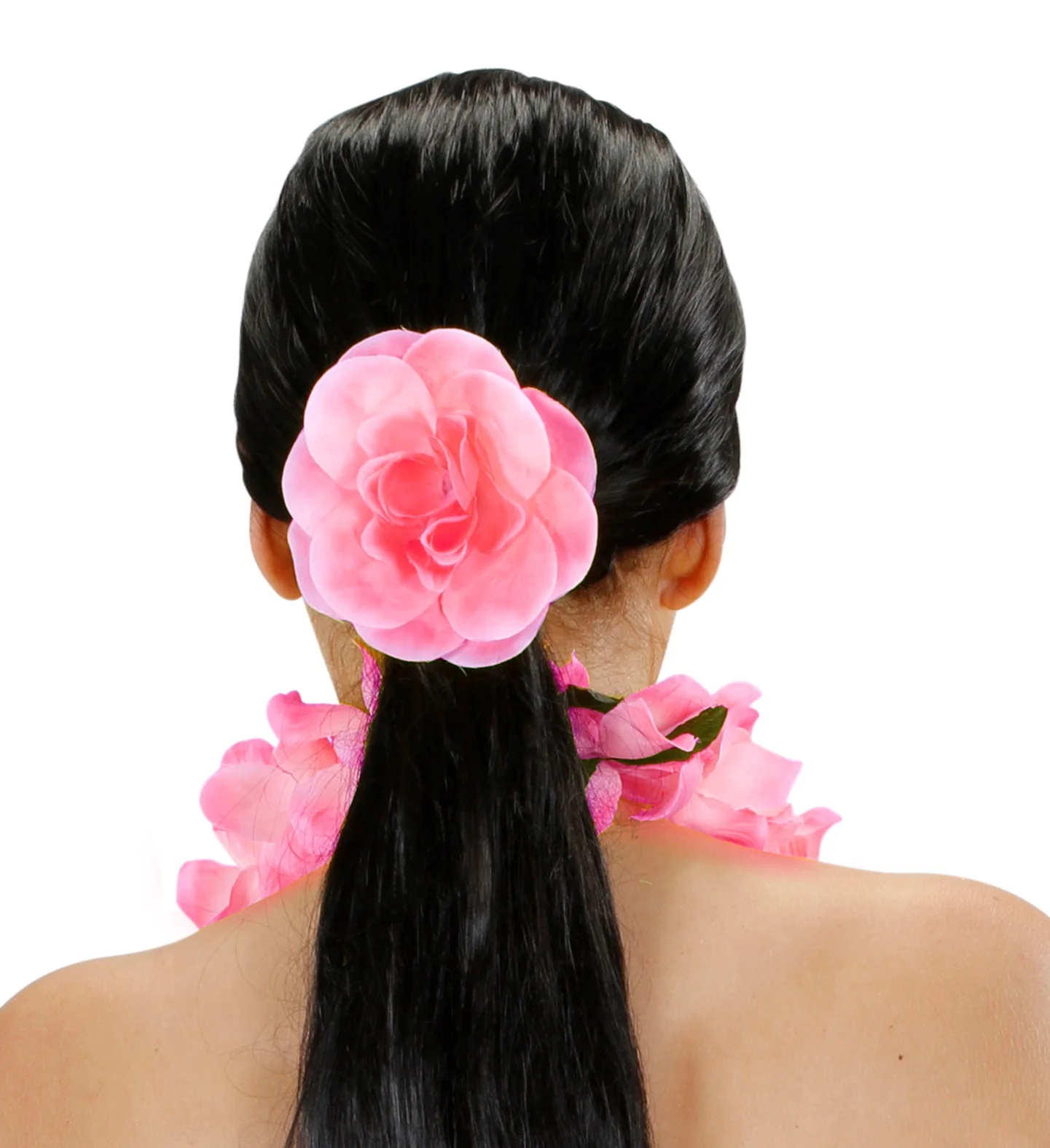 Haarbloem roze met elastiek - Image 4