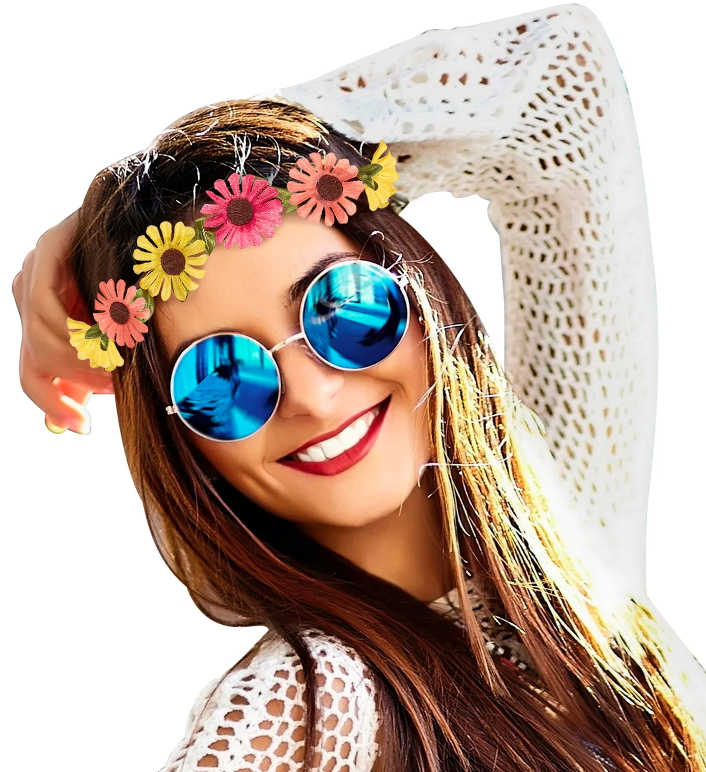 Bloemen hoofdband met veel kleur - Image 3