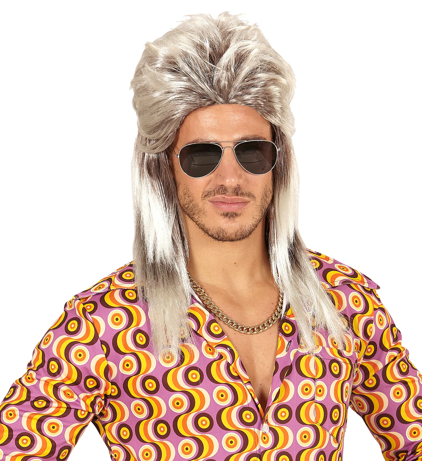 Blond met grijze rocker pruiken voor mannen - Image 2