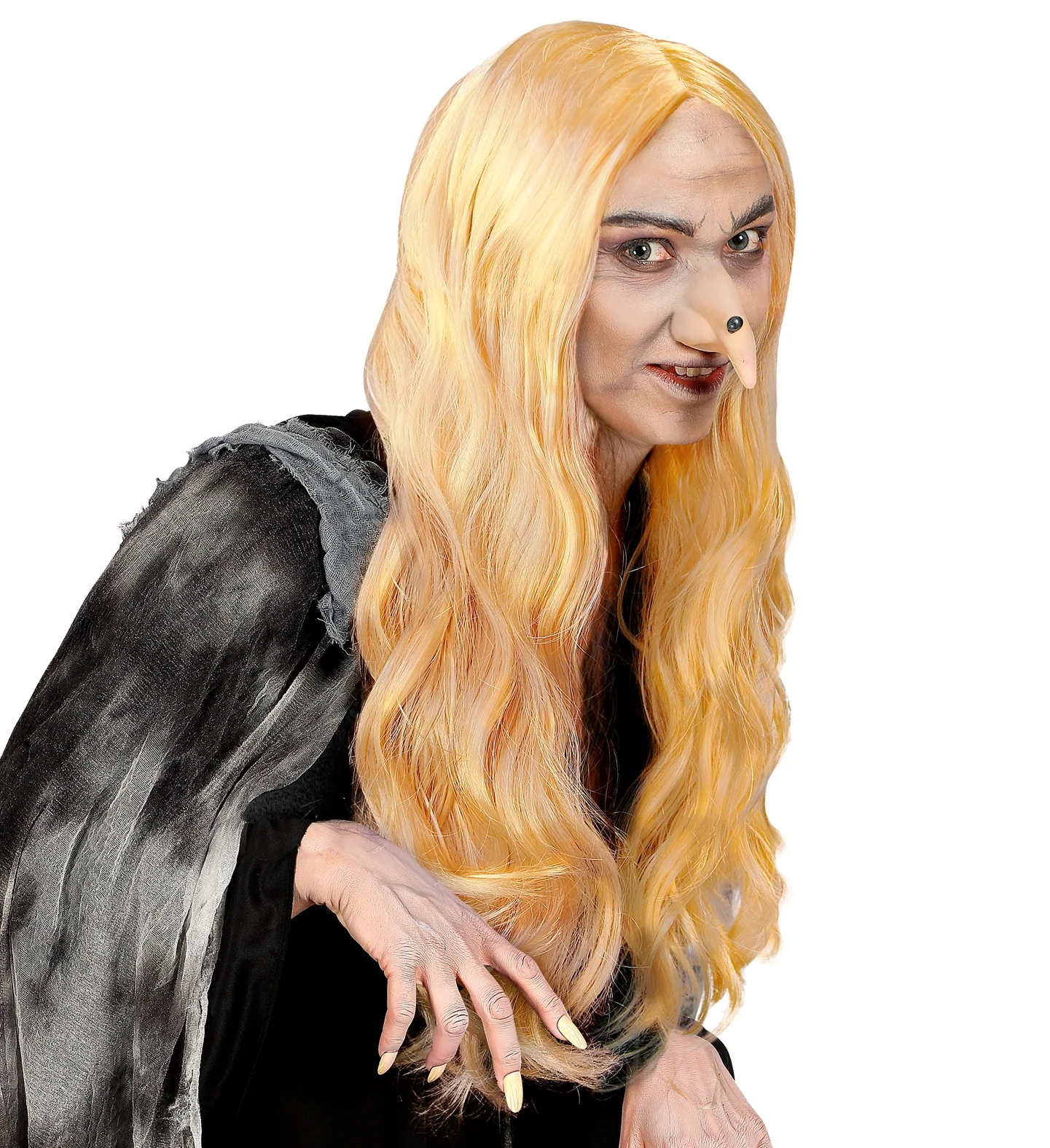 Blonde heksen pruik Morgana