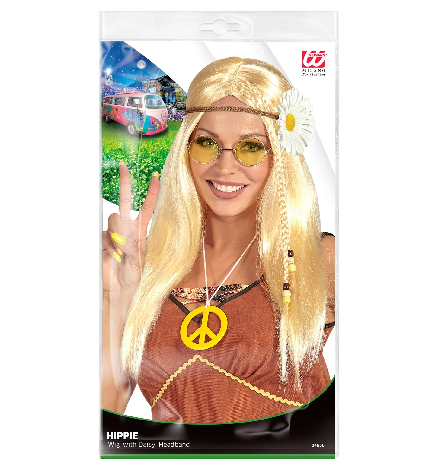 Blonde hippie pruik met haarband - Image 3