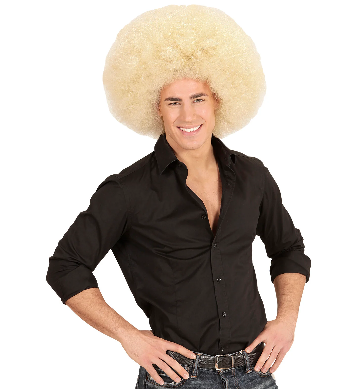 Blonde oversized Afro pruik - Image 3