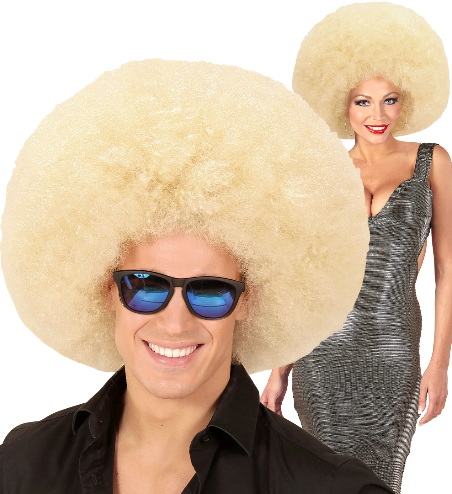 Blonde oversized Afro pruik - Image 4