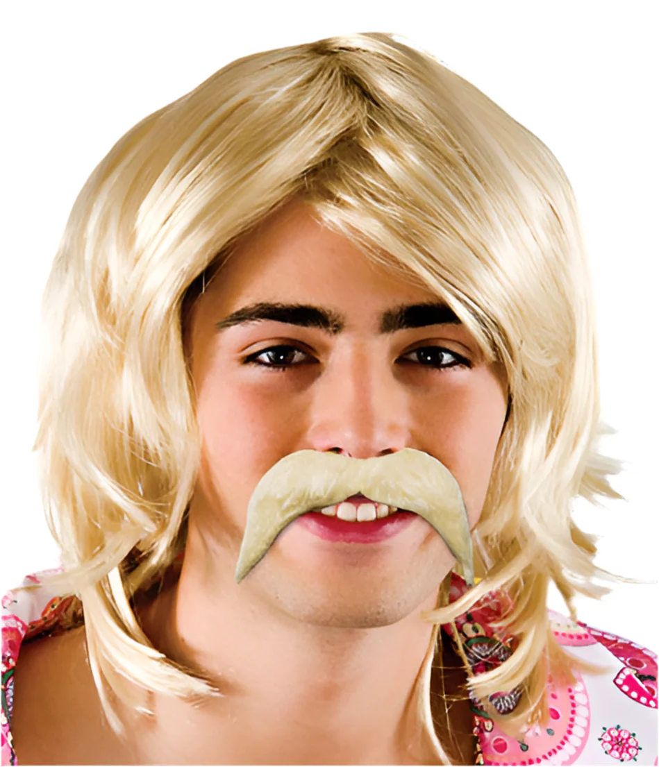 Blonde snor 70-jaren stijl
