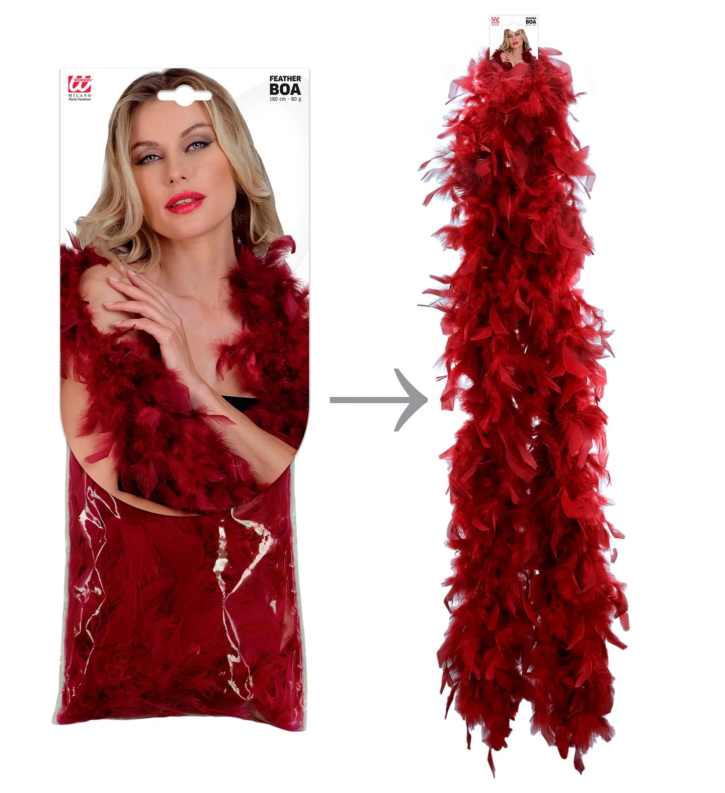 Boa Esther bordeaux rood 180cm - Image 3