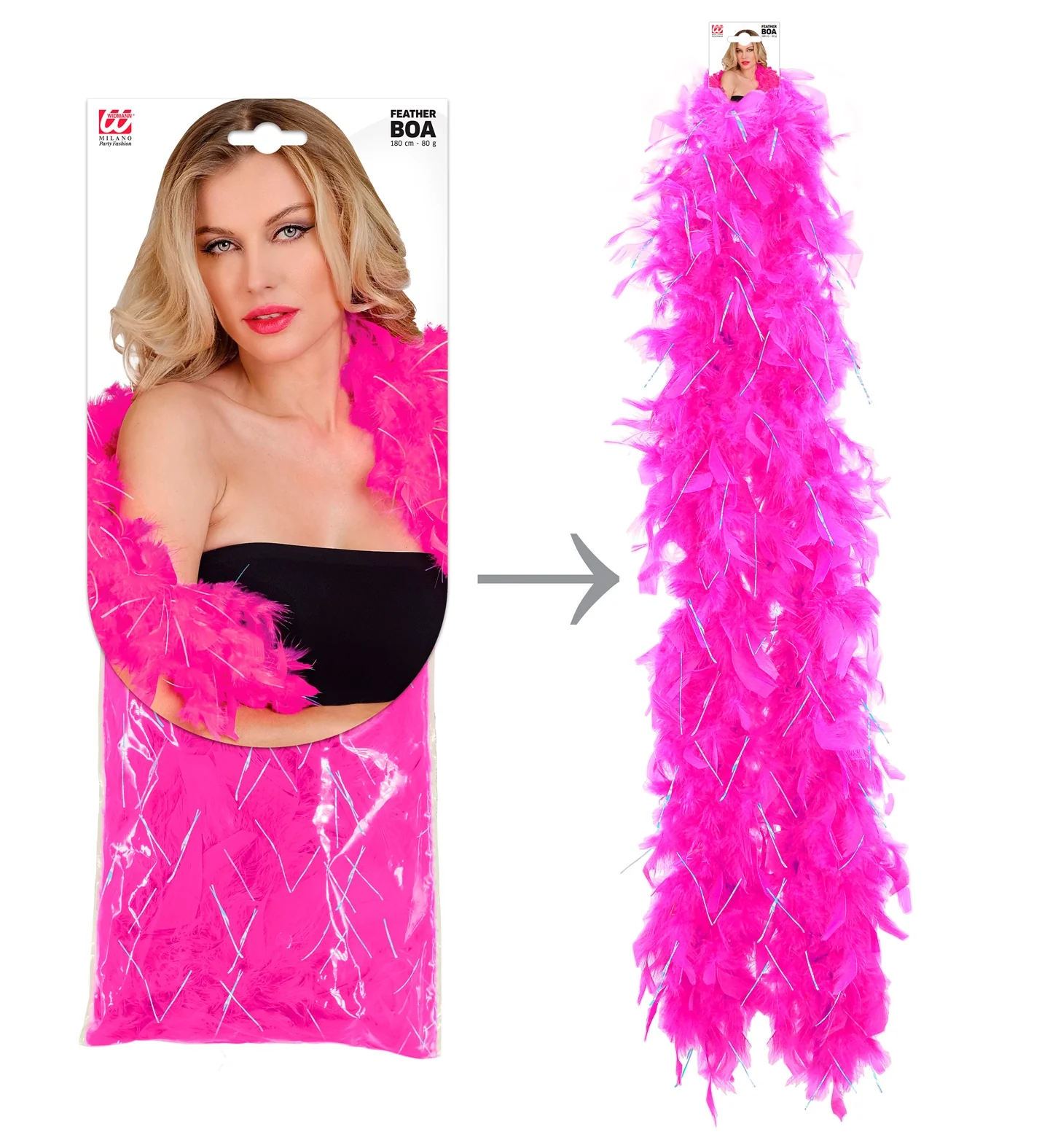 Boa Esther neon roze zilver 180cm - Image 4