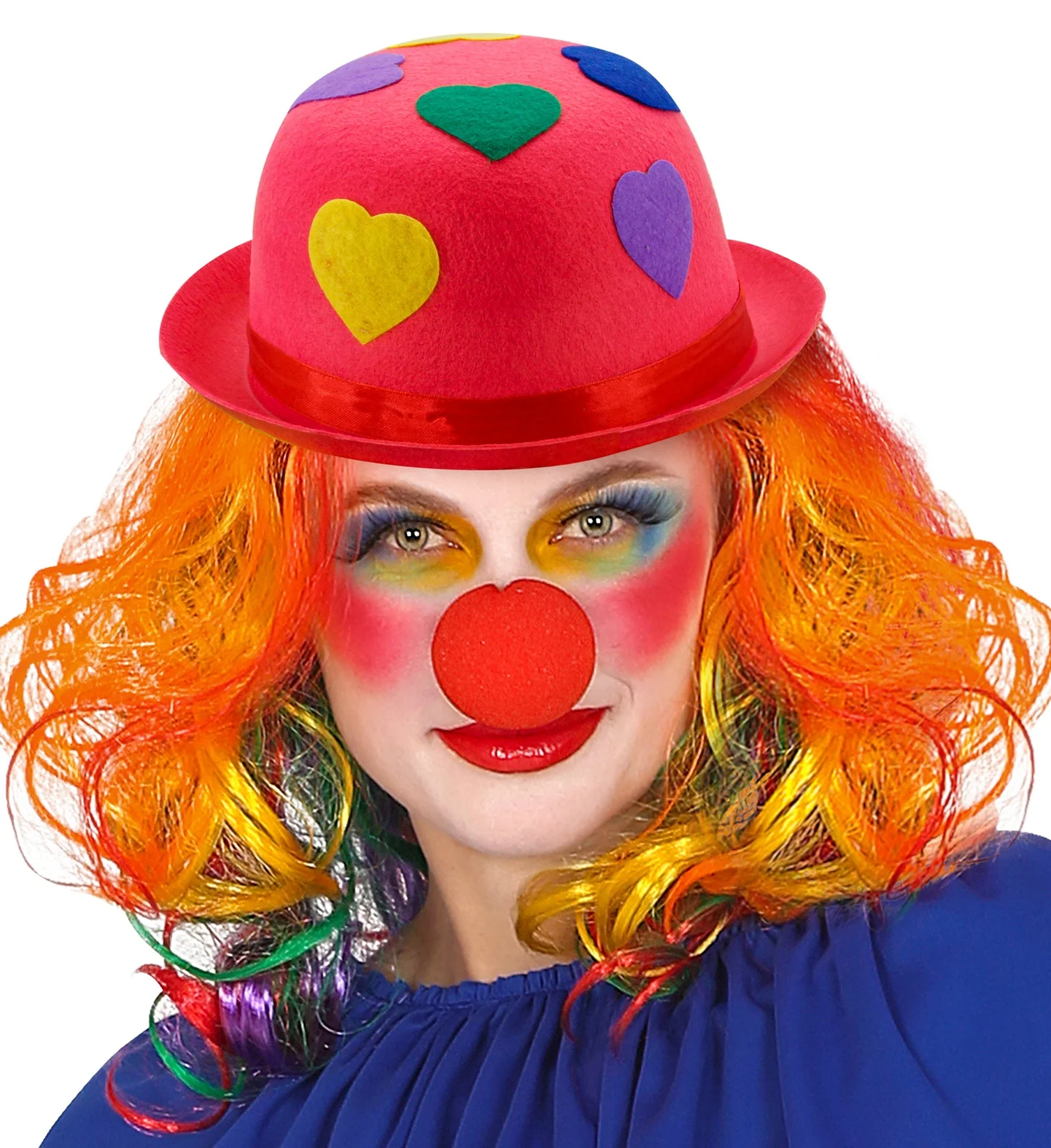 Roze bolhoed clown met hartjes - Image 3